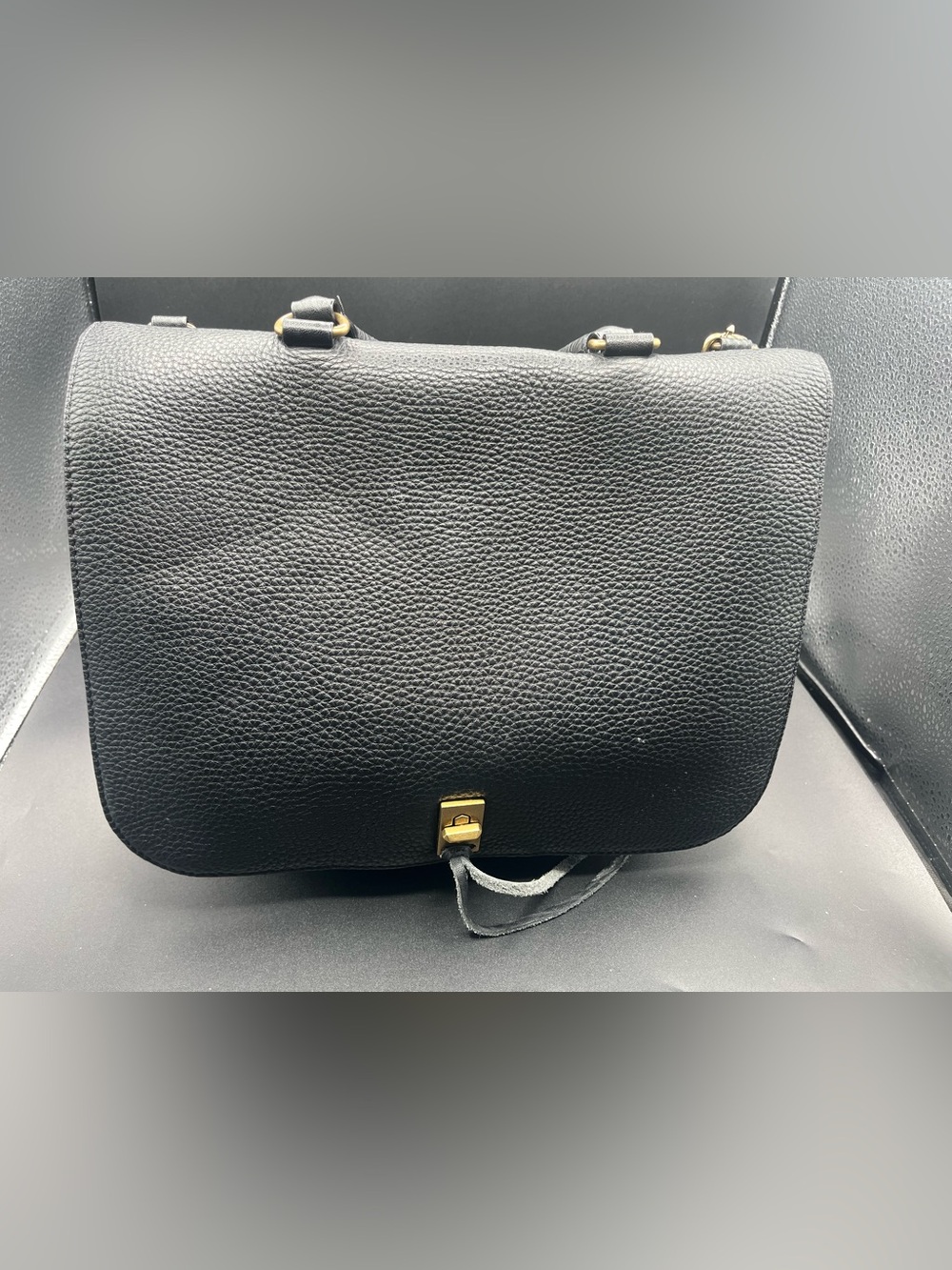 Rebecca Minkoff Black Pebbled Leather Backpack Bag